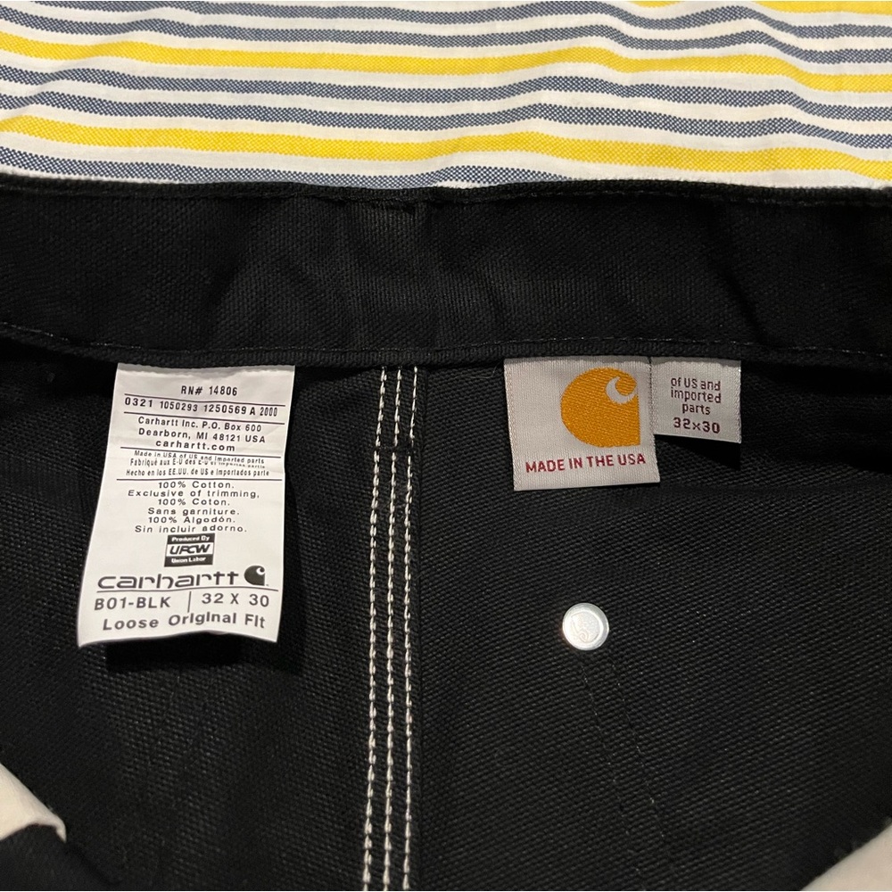 Carhartt Double Fronted Logger Dungarees Black Duck Canvas 32x30